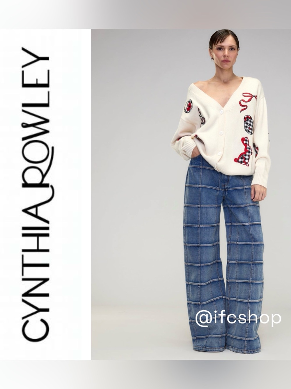 Cynthia Rowley Playful Patchwork Cardigan S